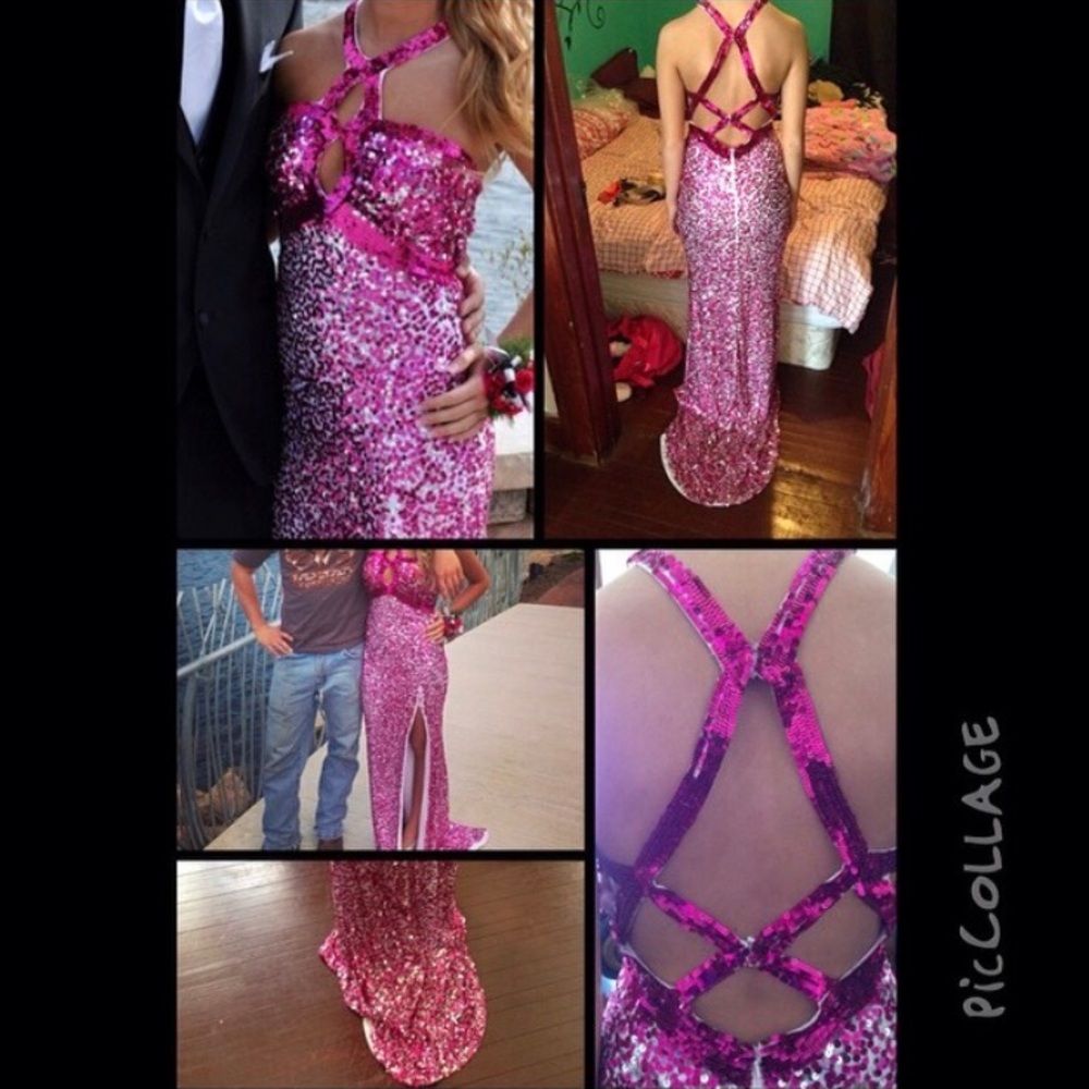 Beautiful hot pink prom dress!
